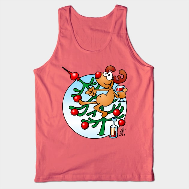 Reindeer in a Christmas tree Tank Top by Cardvibes